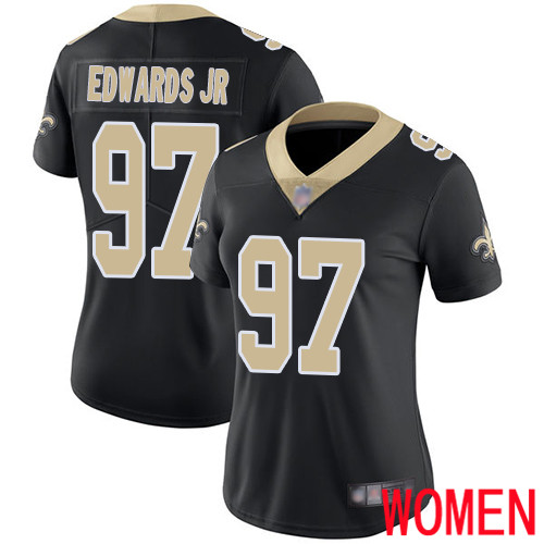 New Orleans Saints Limited Black Women Mario Edwards Jr Home Jersey NFL Football #97 Vapor Untouchable Jersey